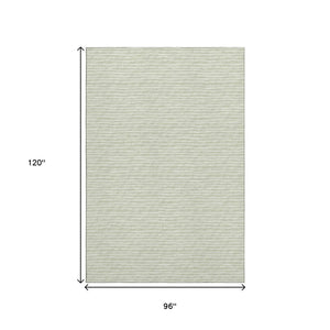 HomeRoots 8' X 10' Light Gray & Ivory Striped Washable Area Rug - Durable, UV-Protected for Stylish Living Spaces 645209