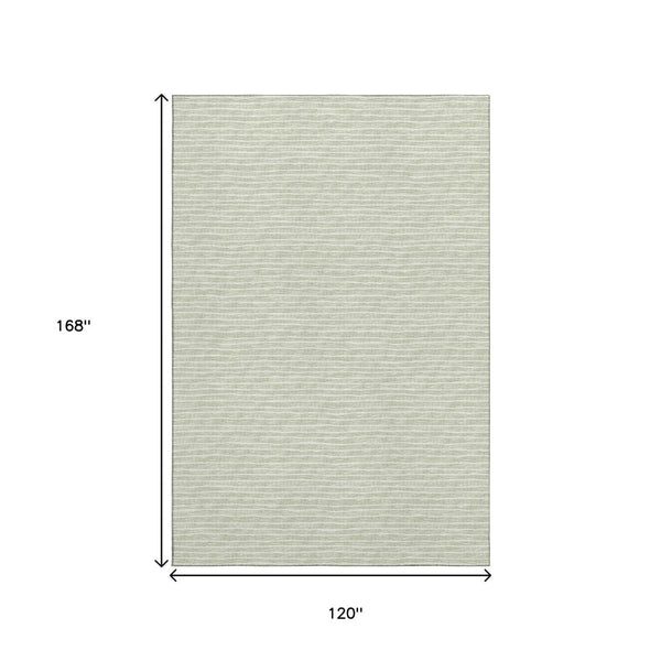 HomeRoots 10' Light Gray & Ivory Striped Washable Area Rug with UV Protection - Ideal for High-Traffic Spaces! 645211