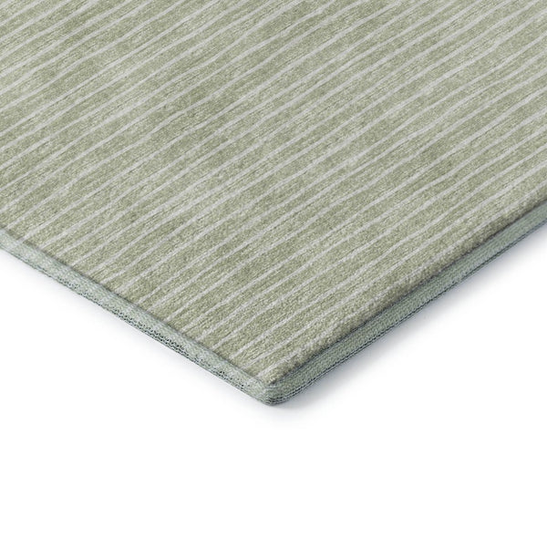 HomeRoots 10' Light Gray & Ivory Striped Washable Area Rug with UV Protection - Ideal for High-Traffic Spaces! 645211