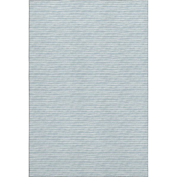 HomeRoots 10' X 14' Sky Blue Ivory Striped Area Rug – Stylish, Stain-Resistant, UV-Protected for Family Homes 645217