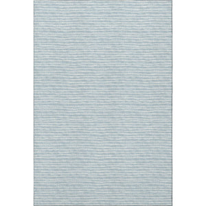 HomeRoots 10' X 14' Sky Blue Ivory Striped Area Rug – Stylish, Stain-Resistant, UV-Protected for Family Homes 645217