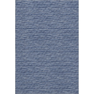 HomeRoots 10' Navy Blue and Ivory Striped Washable Area Rug - Durable, UV Protected, Perfect for High-Traffic Spaces 645223