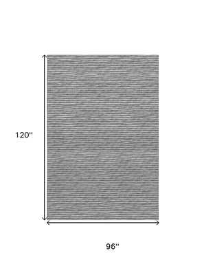 HomeRoots 8' X 10' Gray and Ivory Striped Washable Area Rug with UV Protection – Stylish, Durable & Easy Care! 645227