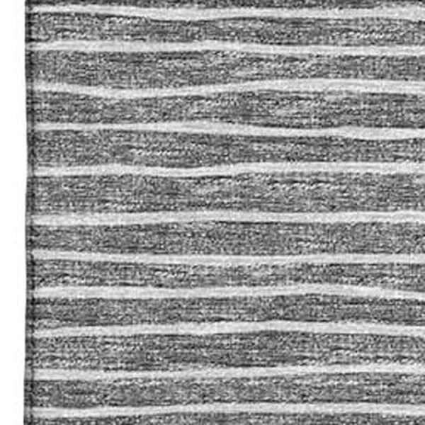 HomeRoots 8' X 10' Gray and Ivory Striped Washable Area Rug with UV Protection – Stylish, Durable & Easy Care! 645227