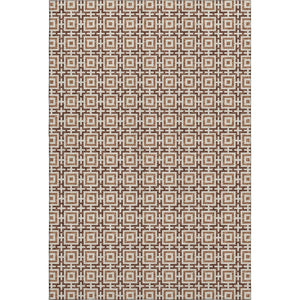 HomeRoots 8' X 10' Geometric Area Rug in Rust and Beige – Washable, UV Protected, Durable for High-Traffic Areas 645251