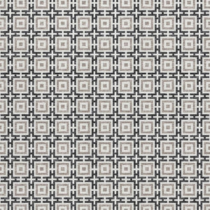 HomeRoots 5' X 8' Black and Ivory Geometric Area Rug - Washable, UV Protected, Durable for High Traffic Homes 645255