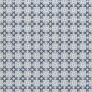 HomeRoots 5' X 8' Navy Blue and Ivory Geometric Area Rug - Machine Washable, UV Protected for Modern Homes 645267