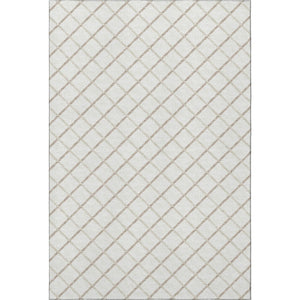HomeRoots 8' X 10' Ivory and Taupe Geometric Washable Area Rug - Durable, UV-Protected, Perfect for Busy Homes! 645281