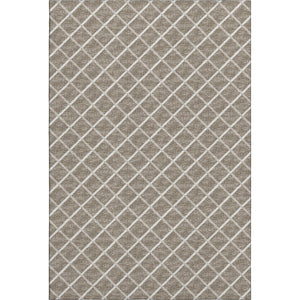 HomeRoots 8' X 10' Stylish Taupe and Ivory Geometric Area Rug - Washable, UV-Protected, Durable Design! 645287