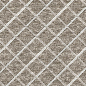 HomeRoots 8' X 10' Stylish Taupe and Ivory Geometric Area Rug - Washable, UV-Protected, Durable Design! 645287