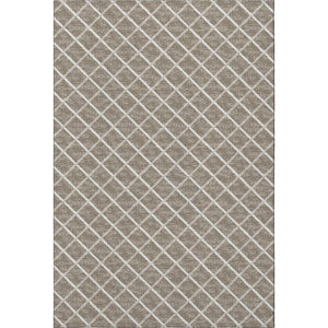 HomeRoots 8' X 10' Stylish Taupe and Ivory Geometric Area Rug - Washable, UV-Protected, Durable Design! 645287