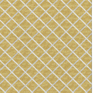 HomeRoots 10' X 14' Gold And Ivory Geometric Area Rug - Durable, Washable, UV-Protected for Modern Living Spaces 645295