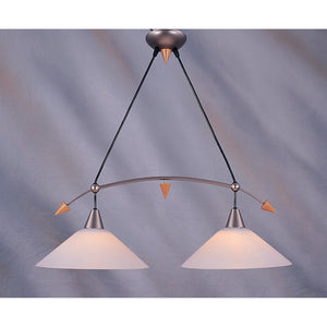 Comet 2-Light Linear Chandelier - Pewter with Wood Accents 6452/2 Elk Lighting