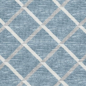 HomeRoots 8' X 10' Sky Blue Geometric Area Rug - Durable, Washable, Stain Resistant, UV Protected for Homes 645305