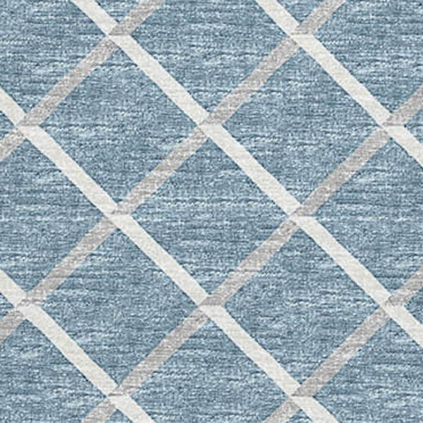HomeRoots 8' X 10' Sky Blue Geometric Area Rug - Durable, Washable, Stain Resistant, UV Protected for Homes 645305