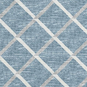 HomeRoots 9' Sky Blue & Ivory Geometric Area Rug - Washable, Stain-Resistant, UV Protected for Stylish Living Spaces 645306