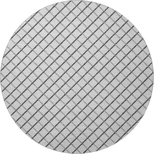 HomeRoots 8' Gray and Black Geometric Round Rug - Washable, UV Protected, Durable for Busy Homes & Stylish Spaces 645316