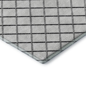 HomeRoots 8' X 10' Gray and Black Geometric Area Rug - Washable, UV Protected, Durable for High-Traffic Spaces 645317