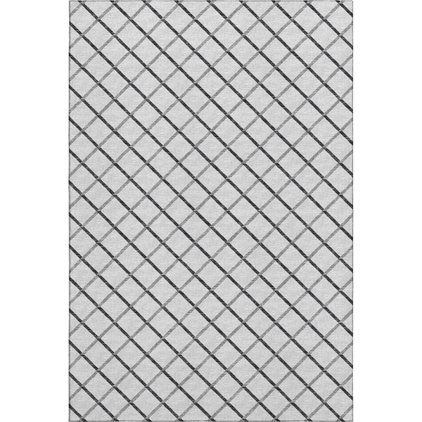 HomeRoots 9' Gray and Black Geometric Area Rug - Washable, UV Protected, Stain Resistant, Perfect for Families 645318