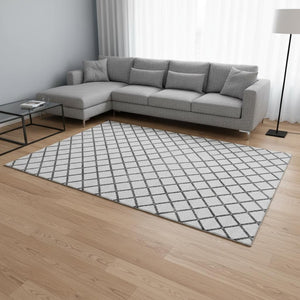 HomeRoots 9' Gray and Black Geometric Area Rug - Washable, UV Protected, Stain Resistant, Perfect for Families 645318