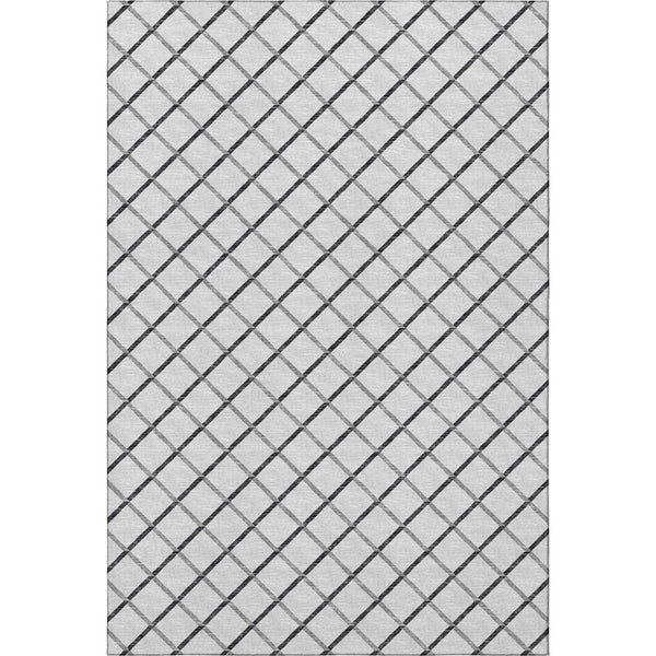 HomeRoots 9' Gray and Black Geometric Area Rug - Washable, UV Protected, Stain Resistant, Perfect for Families 645318