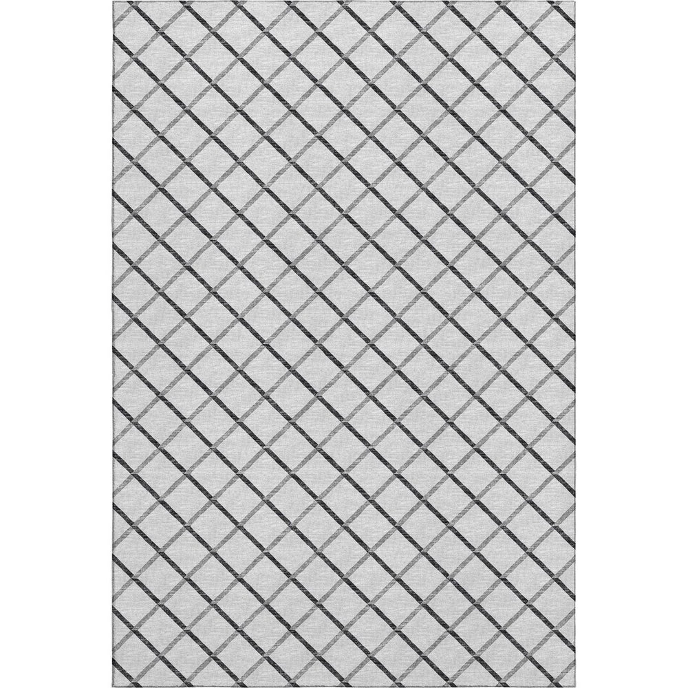 HomeRoots 10' X 14' Stylish Gray and Black Geometric Washable Area Rug with UV Protection for Modern Spaces 645319