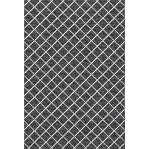 HomeRoots 8' X 10' Black And Ivory Geometric Area Rug - Stylish, Washable, UV Protected for Busy Homes & Patios 645323