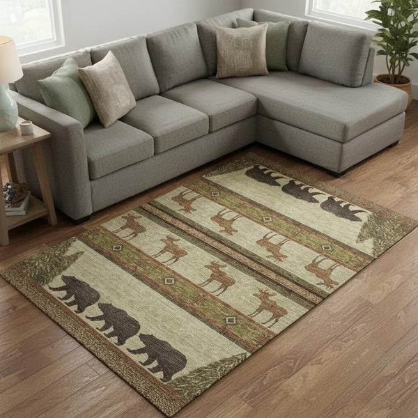 HomeRoots 8' X 10' Washable Area Rug with UV Protection - Stylish Animal Print for Homes with Kids & Pets 645329