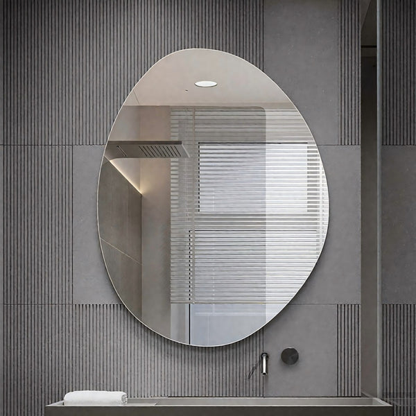 English Elm 40 Inch Asymmetrical Frameless Bathroom Mirror Hd Silver Glass Frosted Edge Vanity W2709P433557