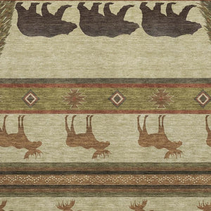 HomeRoots 9' X 12' Washable Animal Print Area Rug - Durable, Stain-Resistant, UV Protected for Family Homes 645330