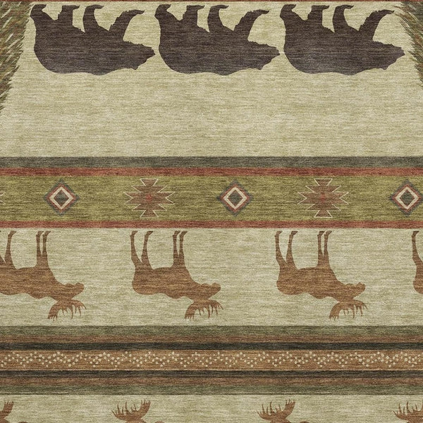 HomeRoots 9' X 12' Washable Animal Print Area Rug - Durable, Stain-Resistant, UV Protected for Family Homes 645330