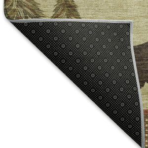 HomeRoots 10' X 14' Lodge-Inspired Animal Print Area Rug – Durable, Washable, UV Protected, Stain-Resistant Design 645331