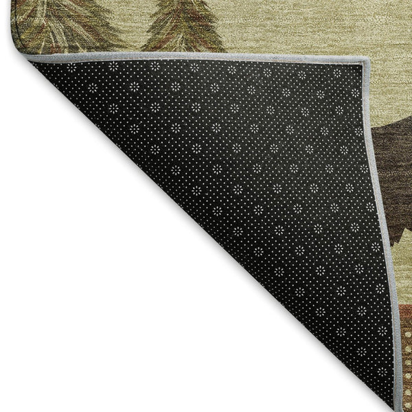 HomeRoots 10' X 14' Lodge-Inspired Animal Print Area Rug – Durable, Washable, UV Protected, Stain-Resistant Design 645331