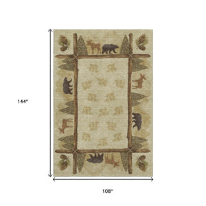 HomeRoots 9' X 12' Stylish Animal Print Area Rug - Washable, UV Protected, Durable for Family & Pets 645336