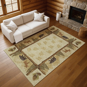 HomeRoots 9' X 12' Stylish Animal Print Area Rug - Washable, UV Protected, Durable for Family & Pets 645336