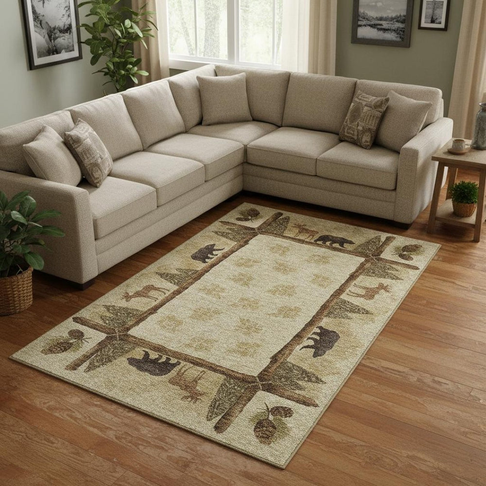 HomeRoots 9' X 12' Stylish Animal Print Area Rug - Washable, UV Protected, Durable for Family & Pets 645336