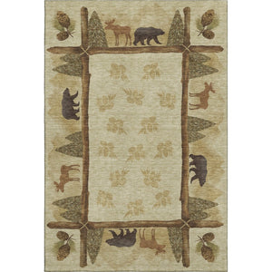 HomeRoots 10' Lodge-Inspired Washable Area Rug in Brown, Beige & Rust - UV Protected for Durability & Style 645337