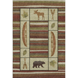 HomeRoots 5' X 8' Lodge-Inspired Animal Print Area Rug - Washable, Stain-Resistant, UV Protected & Stylish! 645339