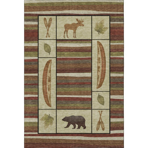 HomeRoots 5' X 8' Lodge-Inspired Animal Print Area Rug - Washable, Stain-Resistant, UV Protected & Stylish! 645339