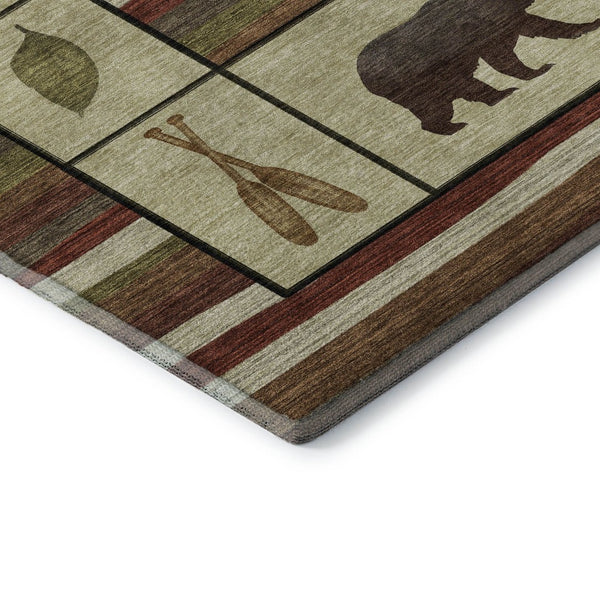 HomeRoots 8' X 10' Cozy Lodge-Inspired Animal Print Area Rug – Machine Washable, UV Protected, Stain Resistant 645341
