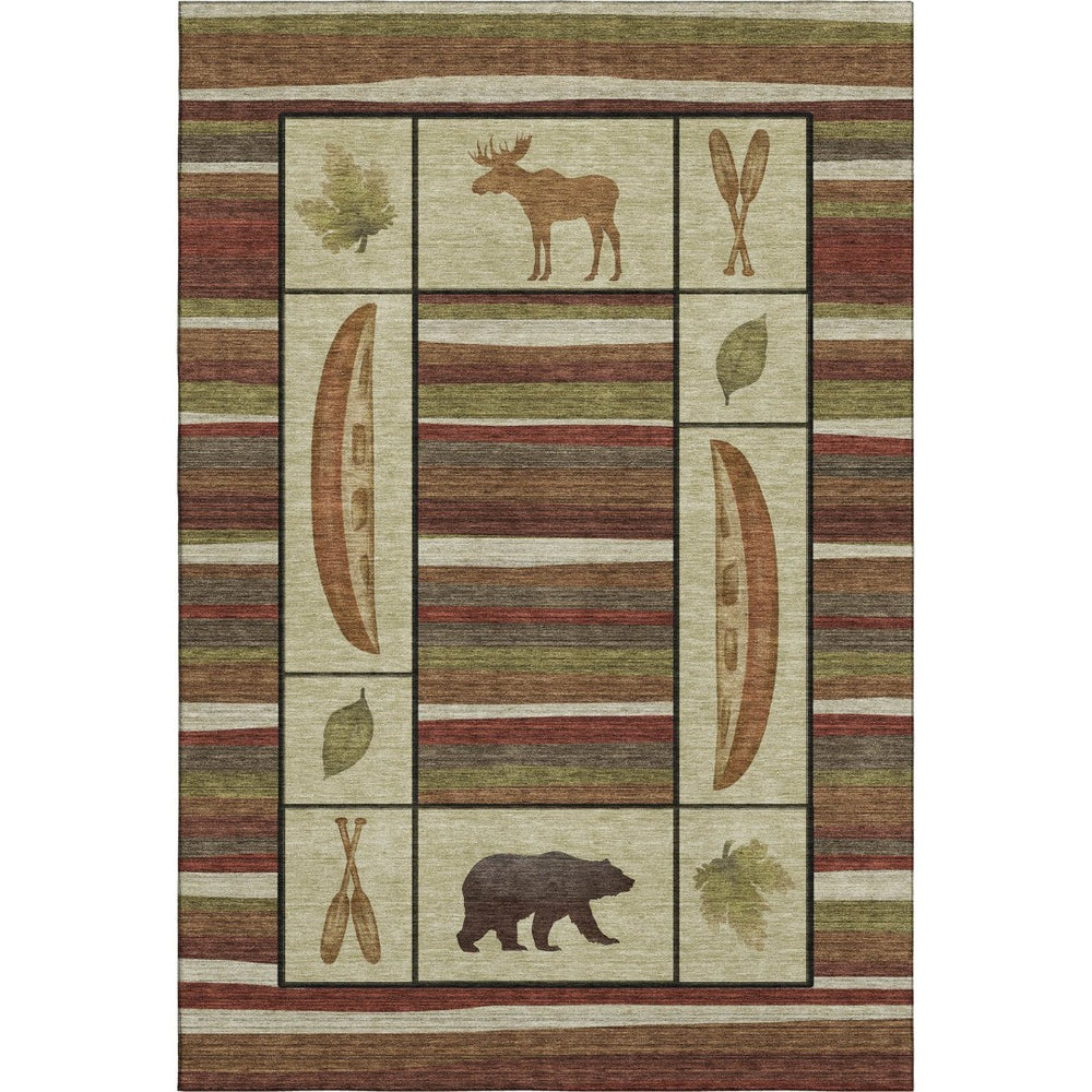 HomeRoots 10' X 14' Stylish Animal Print Area Rug with UV Protection – Durable, Washable, and Perfect for Homes! 645343