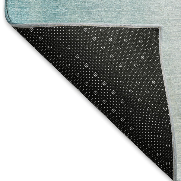HomeRoots 5' X 8' Nautical Aqua Green & Orange Area Rug – Durable, Washable, UV Protected for Coastal Charm 645357