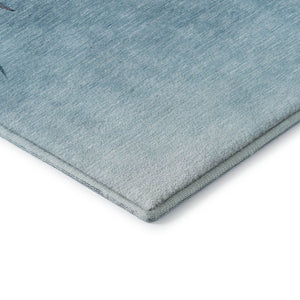 HomeRoots 5' X 8' Coastal Charm Caribbean Blue Area Rug - Washable, UV-Protected & Stain-Resistant Design 645363