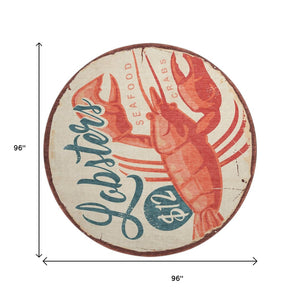 HomeRoots 8' Beige Salmon and Brown Nautical Round Rug – Washable, UV Protected, and Stain-Resistant Comfort 645382