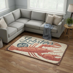 HomeRoots 10' X 14' Nautical-Inspired Beige and Salmon Area Rug - Washable, UV-Protected, Stain-Resistant Charm 645385