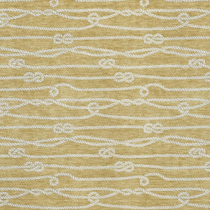 HomeRoots 8' X 10' Nautical Gold and Ivory Washable Area Rug - UV Protected, Durable, Stylish, and Easy-Care 645395