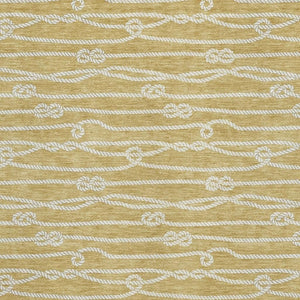 HomeRoots 9' X 12' Gold Nautical Area Rug - Washable, UV-Protected, Durable & Stylish for Coastal Living Spaces 645396