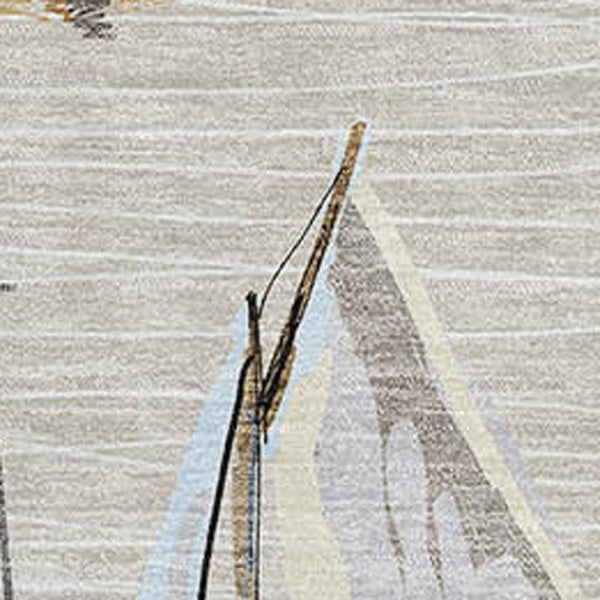 HomeRoots 8' X 10' Nautical Area Rug in Ivory, Gold & Black – Washable, UV-Protected, Stain-Resistant Design! 645419