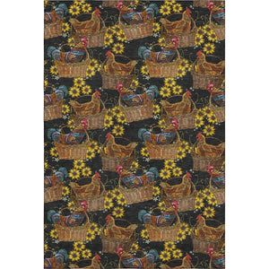 HomeRoots 5' X 8' Animal Print Area Rug in Midnight Yellow & Brown - Washable, Stain-Resistant & Stylish! 645477