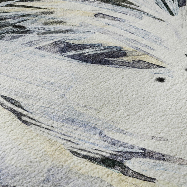 HomeRoots 8' Stylish Midnight Red & Beige Animal Print Washable Round Rug with UV Protection for Versatile Spaces 645484